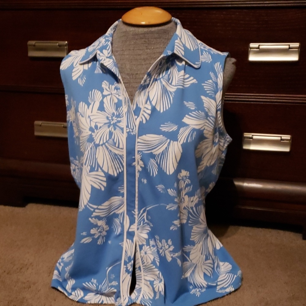 IZOD SZ LG SLEEVELESS PULLOVER BLOUSE
